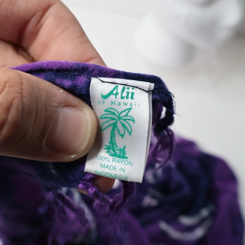 Alii of Hawaii Purple Tie Dye Starfish Shell Rayon Sarong Wrap Scarf Fringed‎